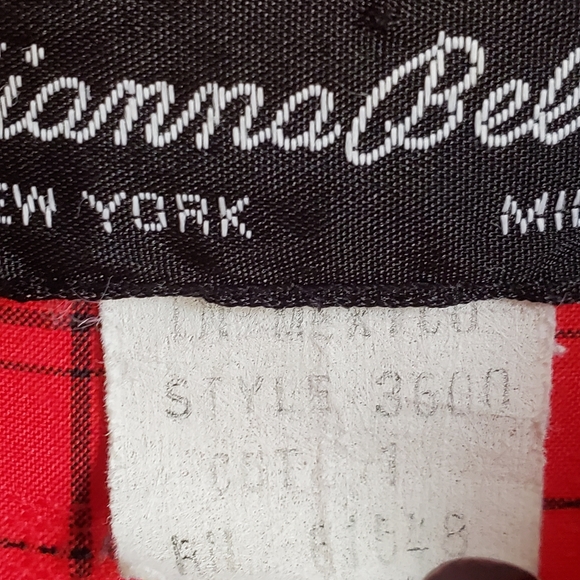 💝 VTG GIANNA BELLINI RED & BLACK POLYESTER BLOUSE - Picture 6 of 8